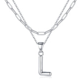 Silver Dainty Bubble Letter Necklace
